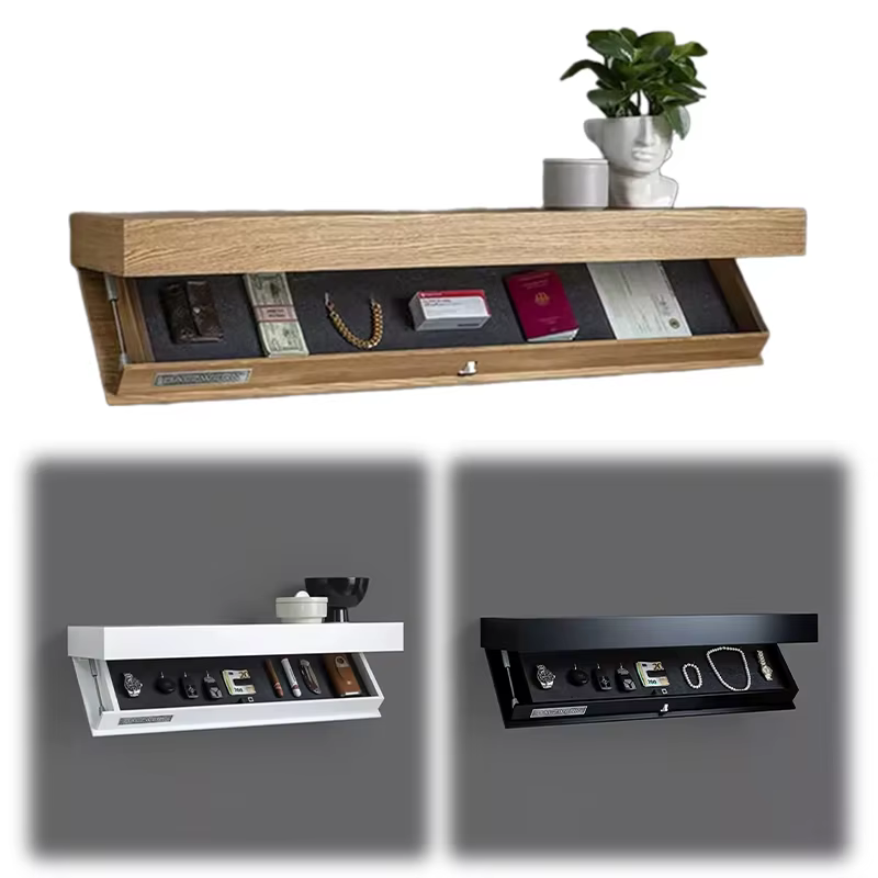 Étagère design de couleur unie avec compartiment Secret