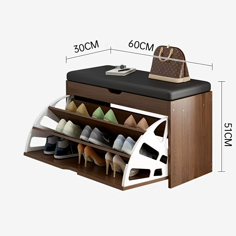 Armoire à chaussures avec banc de rangement à 3 niveaux