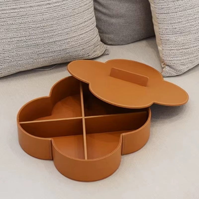 Boîte de rangement en cuir
