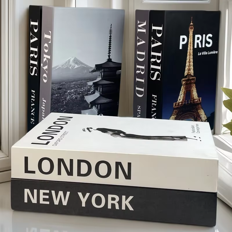 Boîte de rangement de faux livres de luxe