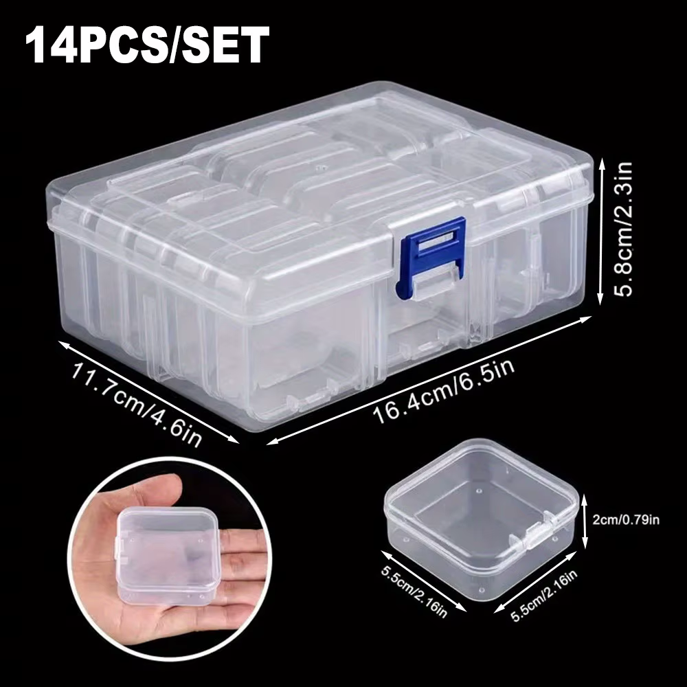 La boîte d'emballage indépendante transparente est des organisateurs de petites perles, des étuis de rangement en plastique, Mini stockage de perles transparentes