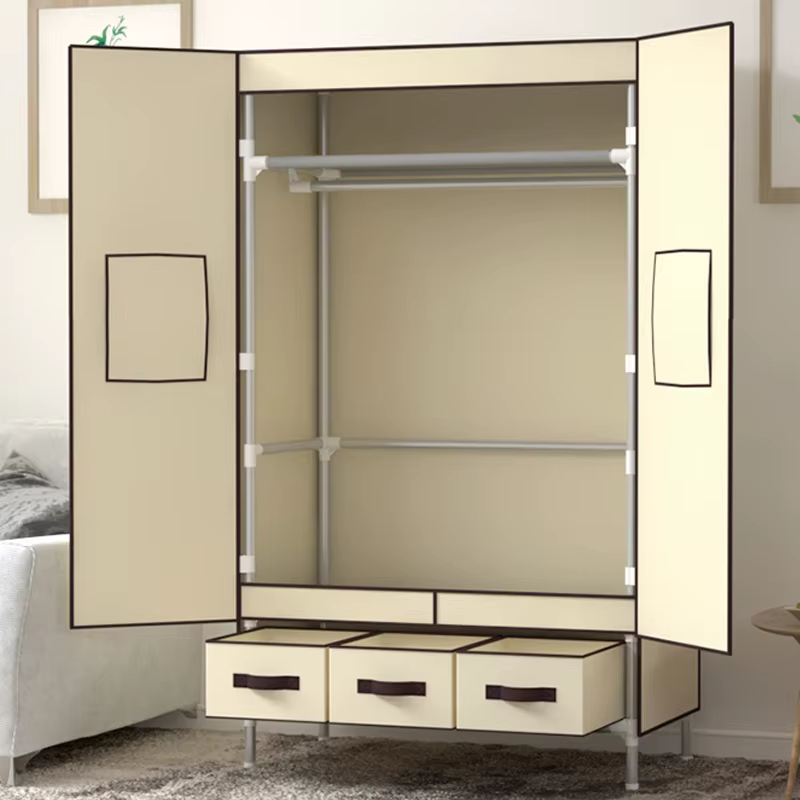 Armoire de rangement multifonction en tissu pour chambre à coucher