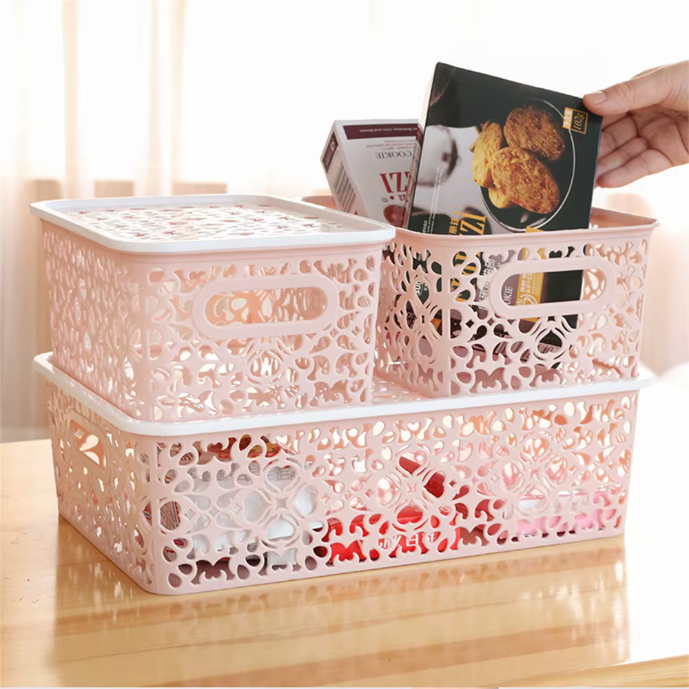 Boîtes de rangement en plastique portables avec couvercle