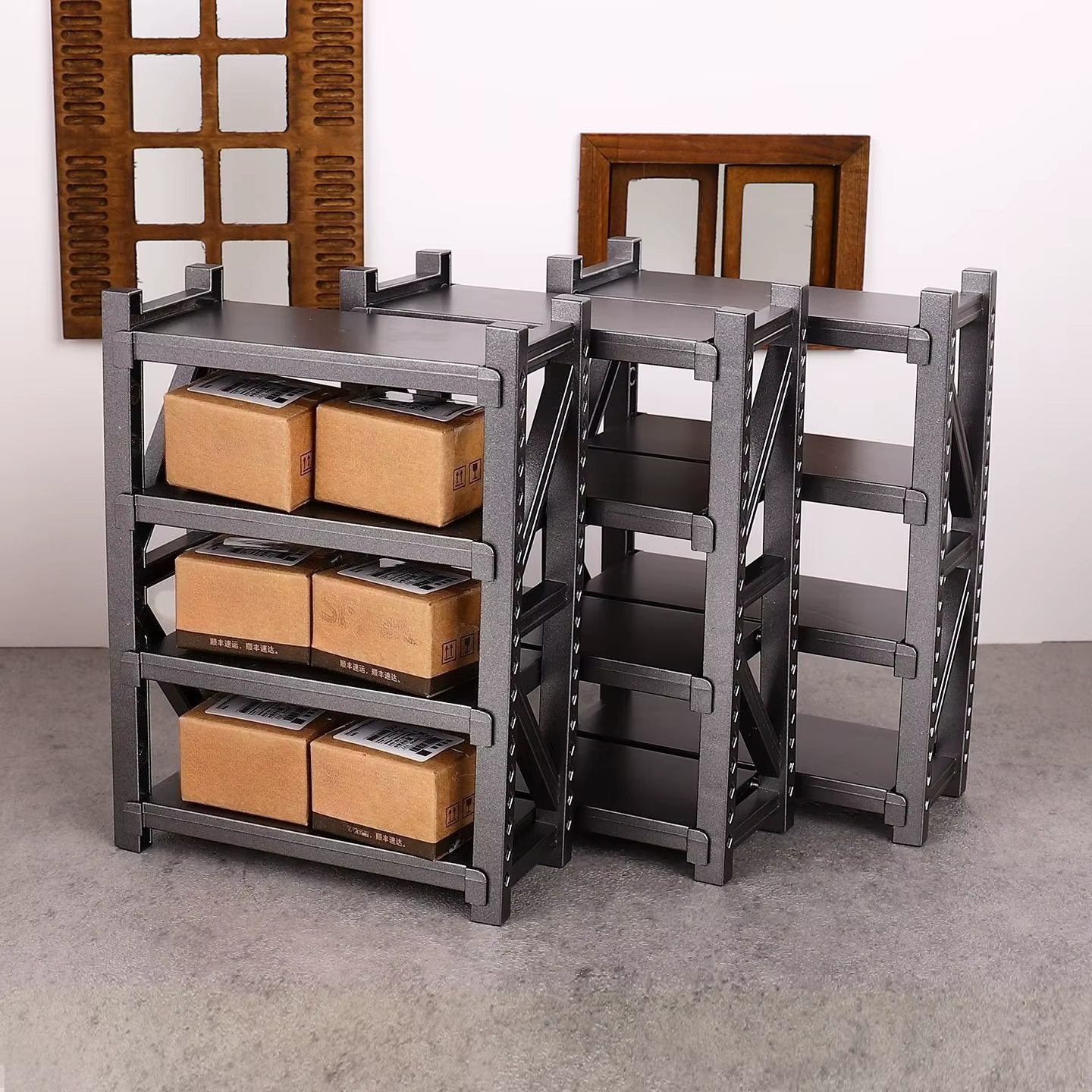 Maison de poupée Mini étagères support modèle supports de rangement échelle entrepôt scène