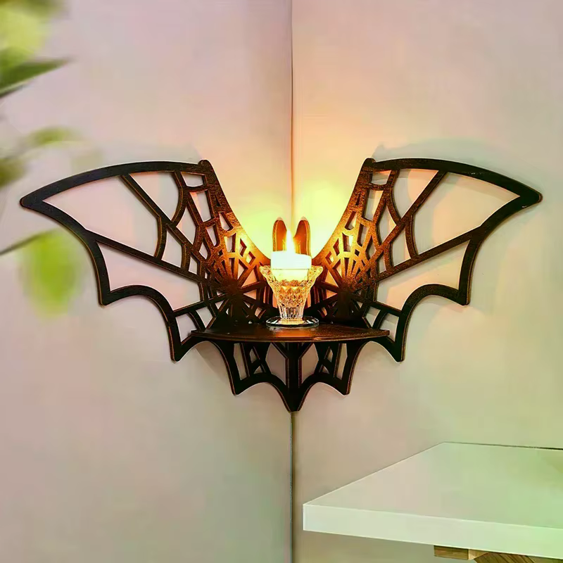 Étagères d'angle en bois pour chauve-souris