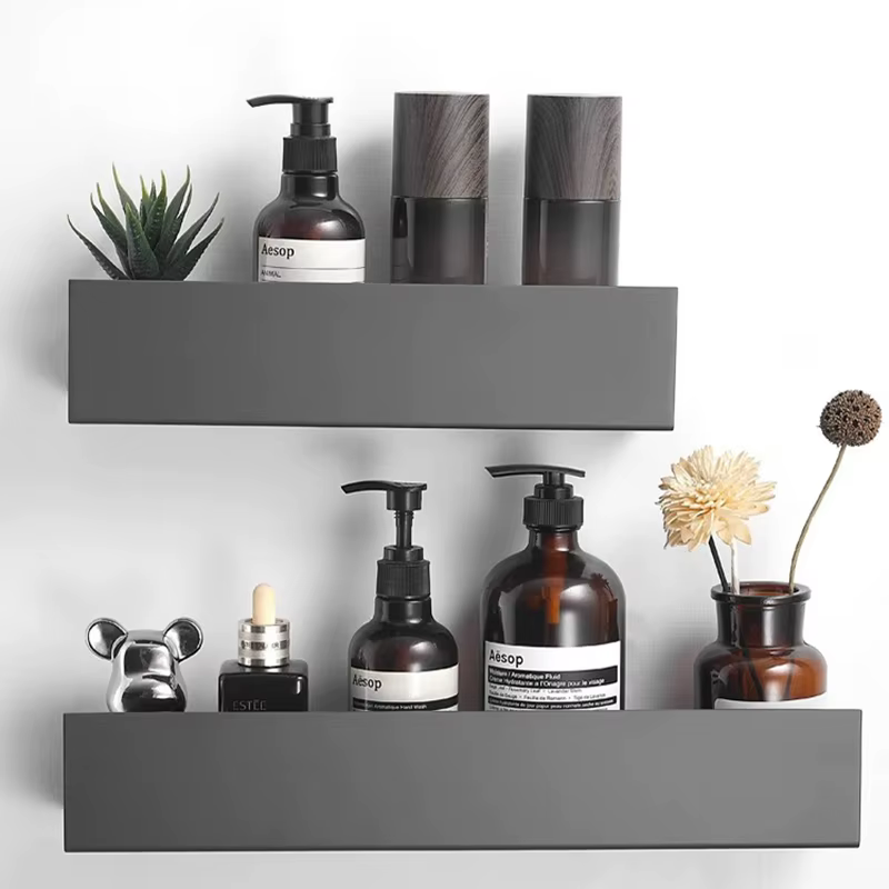 Étagère de salle de bain noire