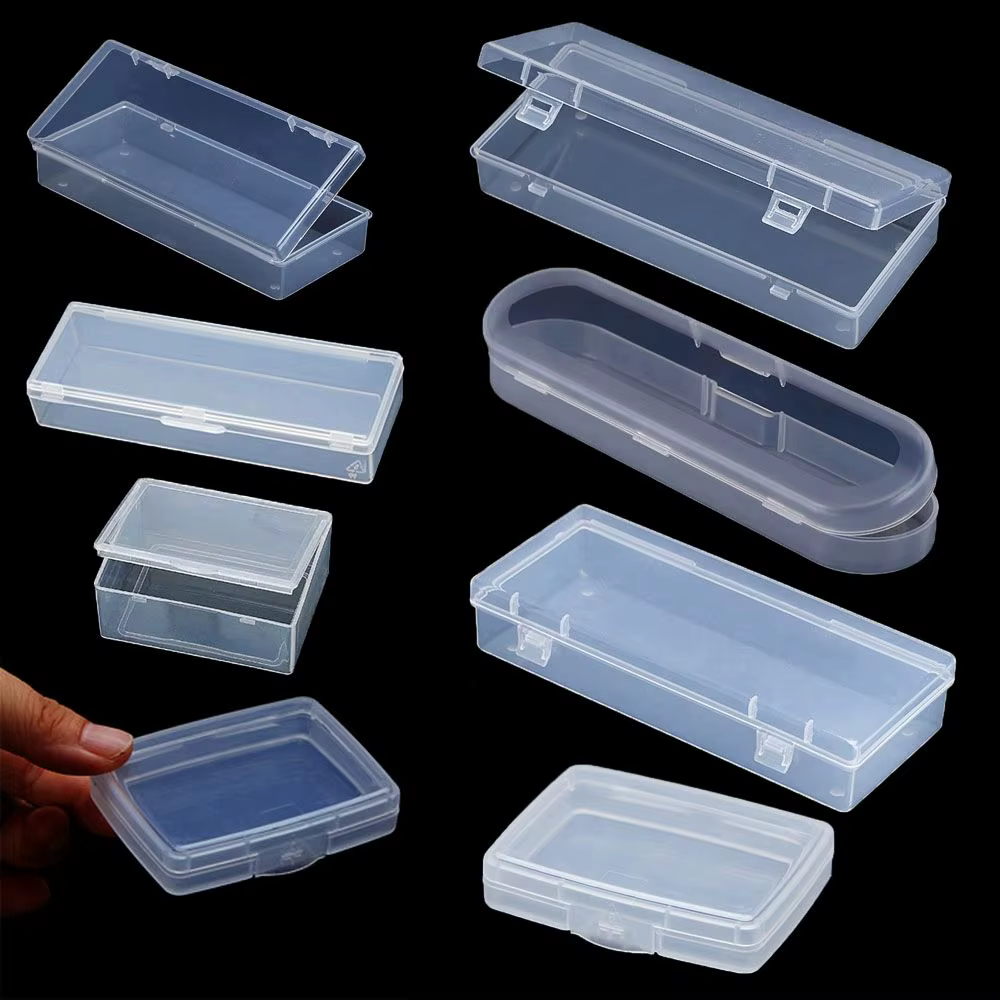 Boîte de rangement transparente en plastique de différentes formes