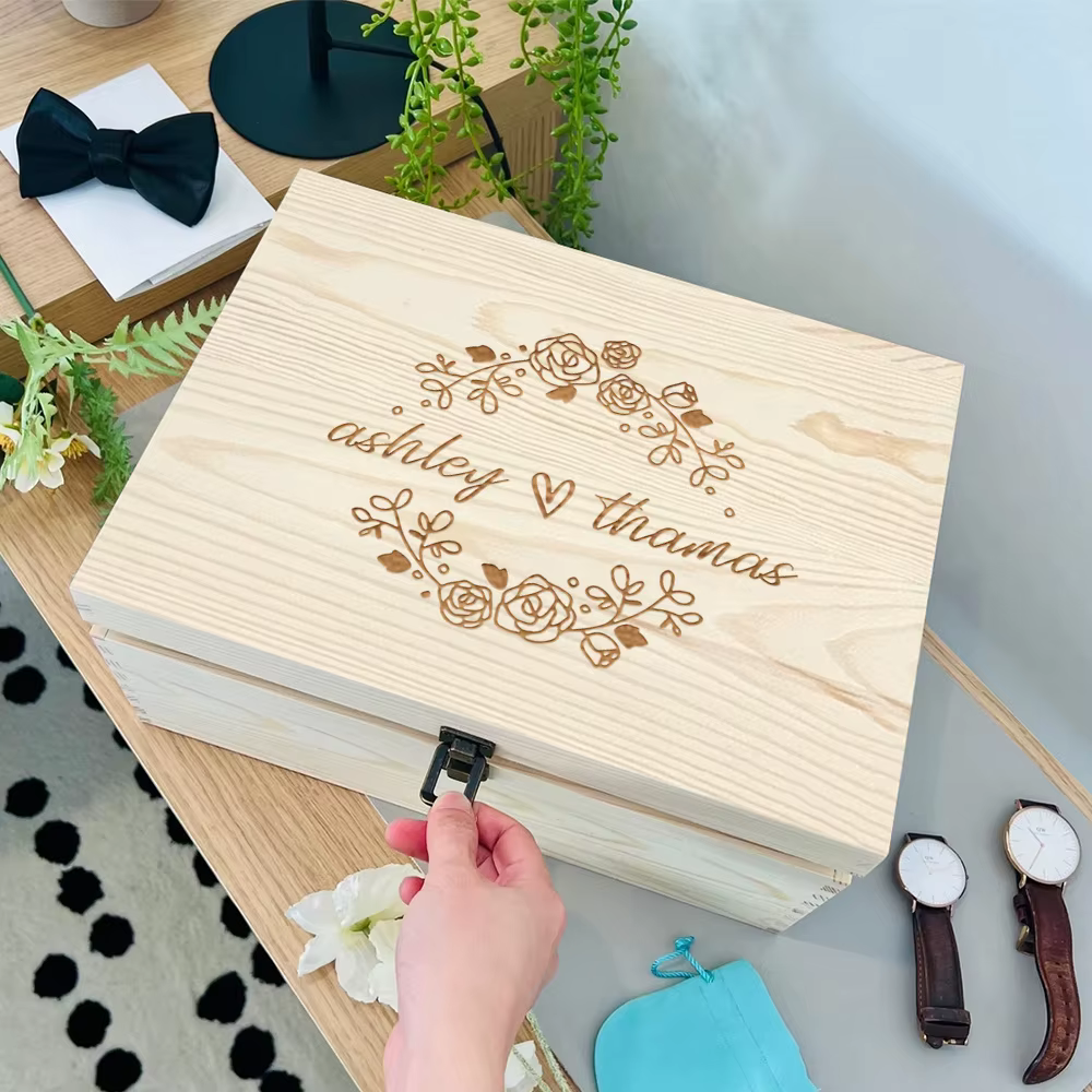 Boîtes en bois personnalisées avec couvercle