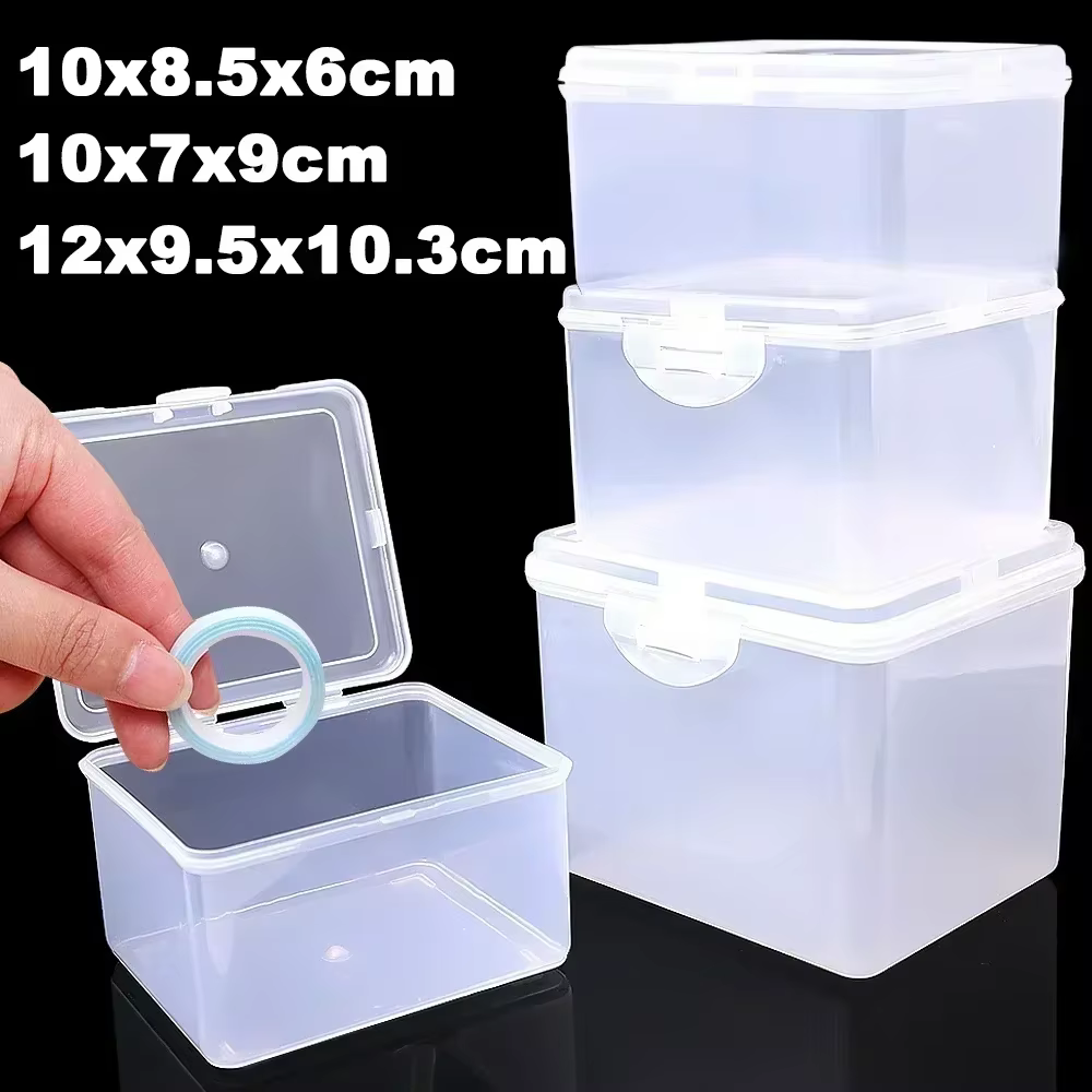 Boîte de rangement transparente avec couvercle pour bijoux