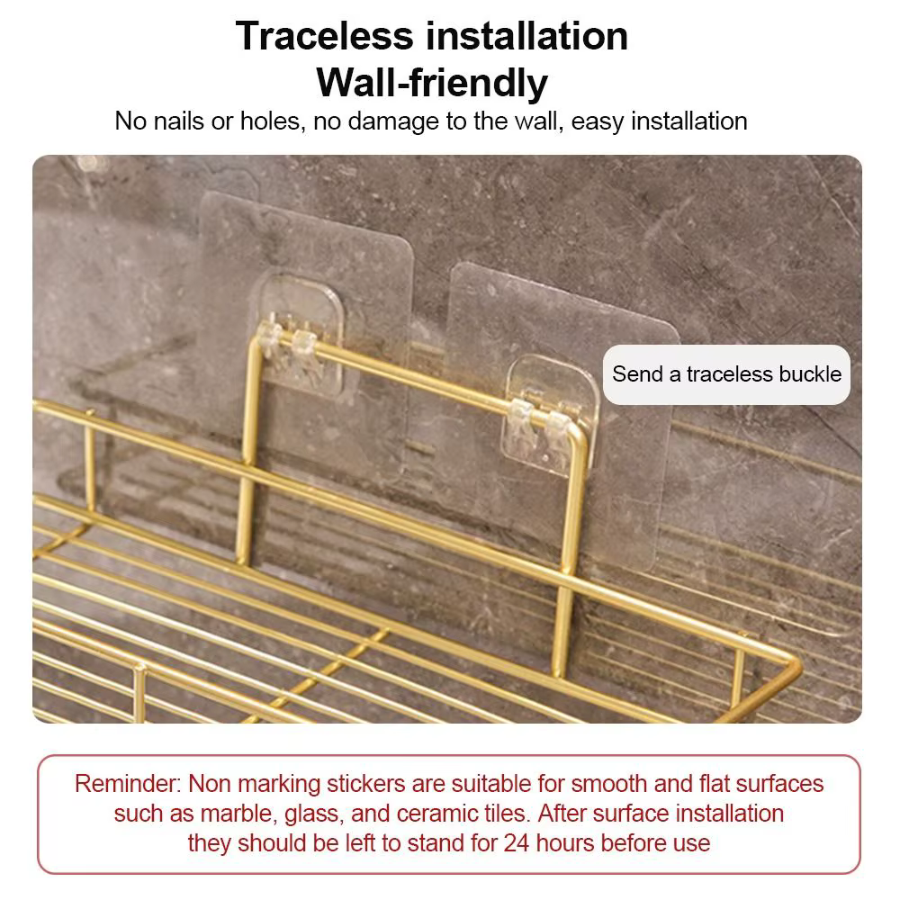 Étagère de rangement murale en métal pour salle de bain
