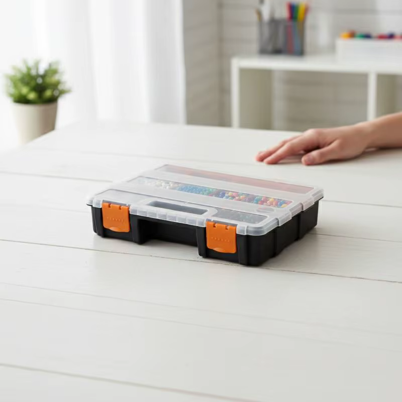 Boîte de rangement portable multi-compartiments pour matériel