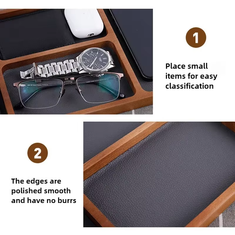 Boîte de rangement de bureau en bois avec grille