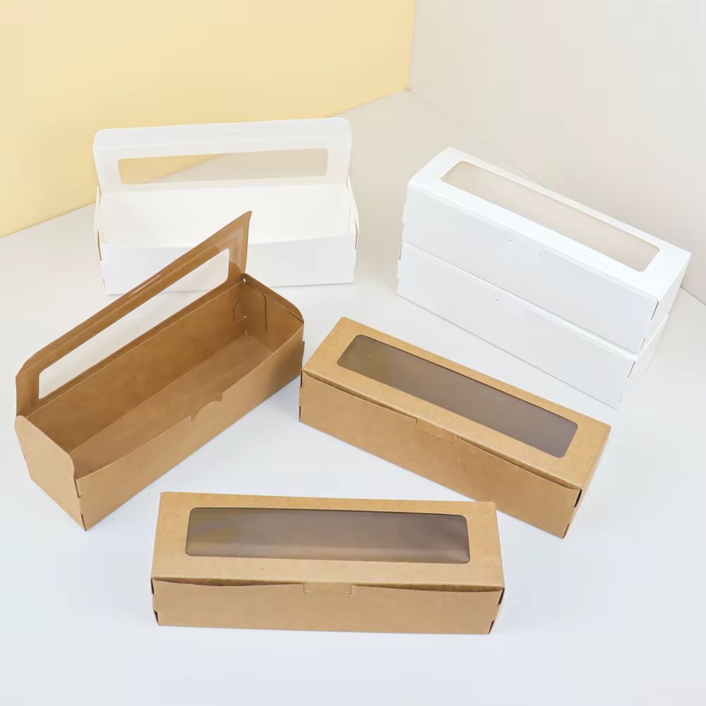 Boîtes cadeaux en papier Kraft avec fenêtre
