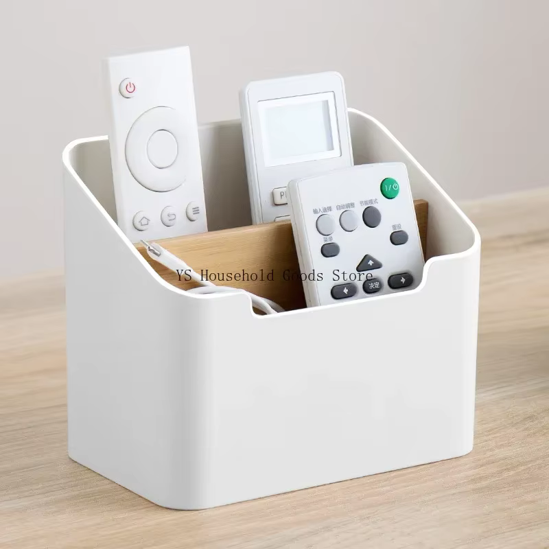 Boîte de rangement de bureau en plastique pour télécommandes